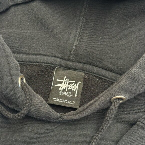 Stussy Hoodie Mens Small Black USA Worldwide Streetwear Skate Sweatshirt - Picture 6 of 9